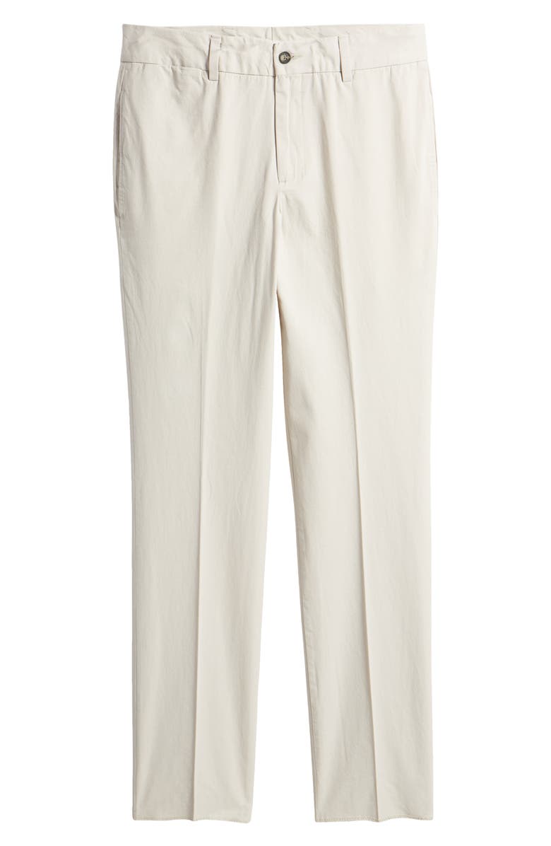 Berle Trim Fit Cotton Poplin Dress Pants, Alternate, color, Stone