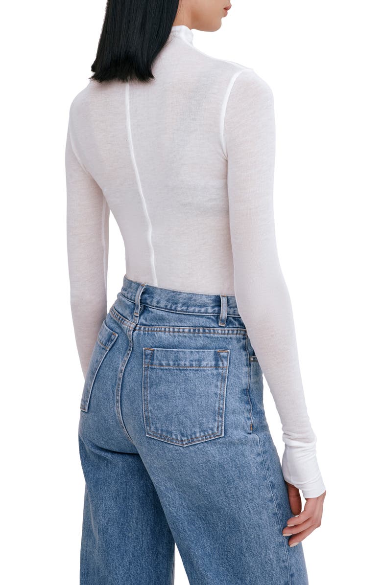 Marcella Alicia Semisheer Mock Neck Jersey Top, Alternate, color, 