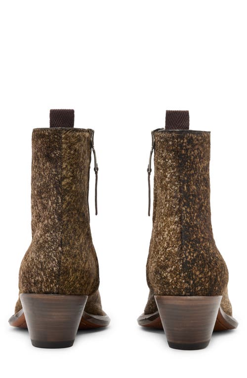 John Varvatos Wainwright Center Seam Genuine Calf Hair Boot In Brown