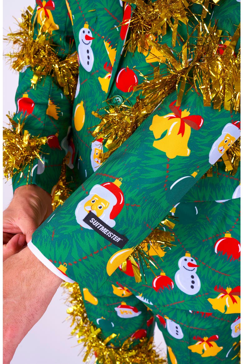 Christmas Tree Suit & Tie, Alternate, color, GREEN
