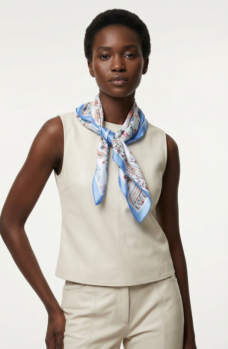 Jessie Zhao New York Baroque Blossom Double Sided Silk Scarf, Alternate, color, Pink