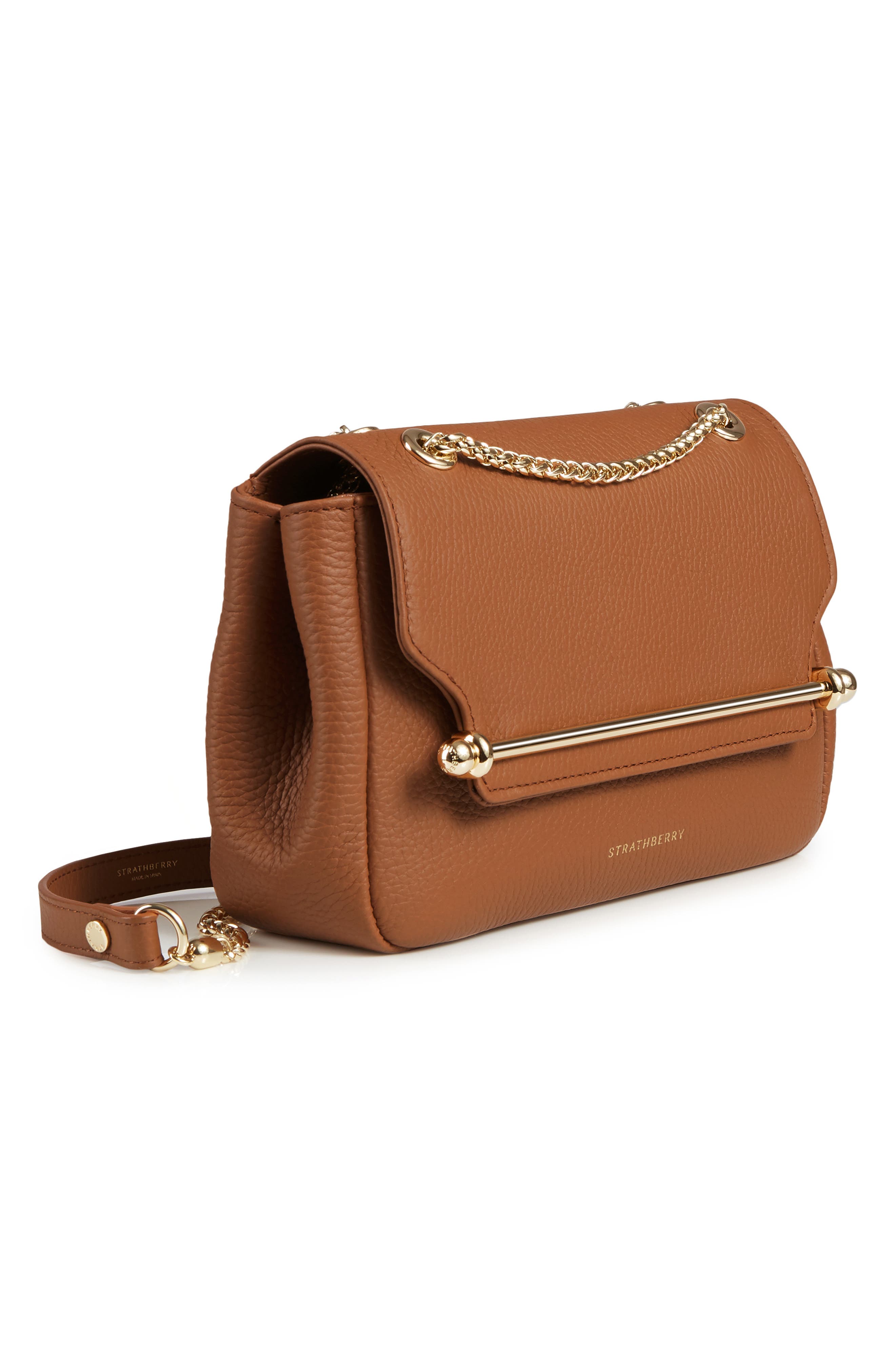 Strathberry Mini Soft Leather East/West Shoulder Bag, Alternate, color, Tan
