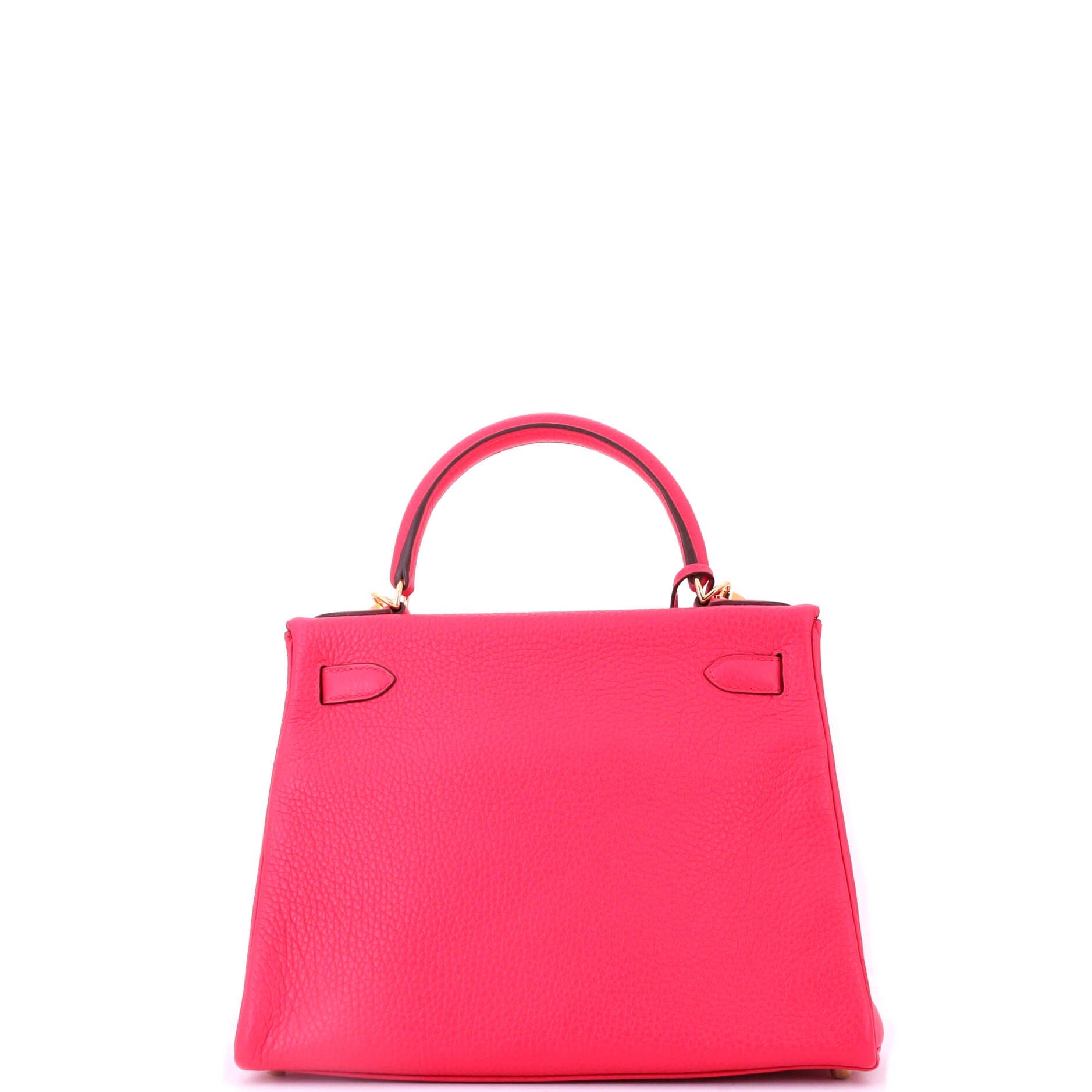 Pre-Owned Hermes Kelly Handbag Pink Clemence with Gold Hardware 28, Alternate, color, Rose Extreme