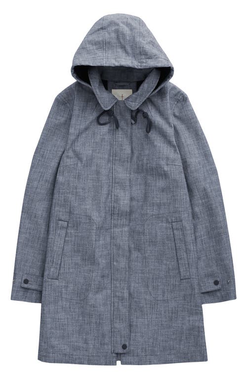 Seasalt Cornwall Cloudburst Waterproof Organic Cotton Coat In Light Wash Wave