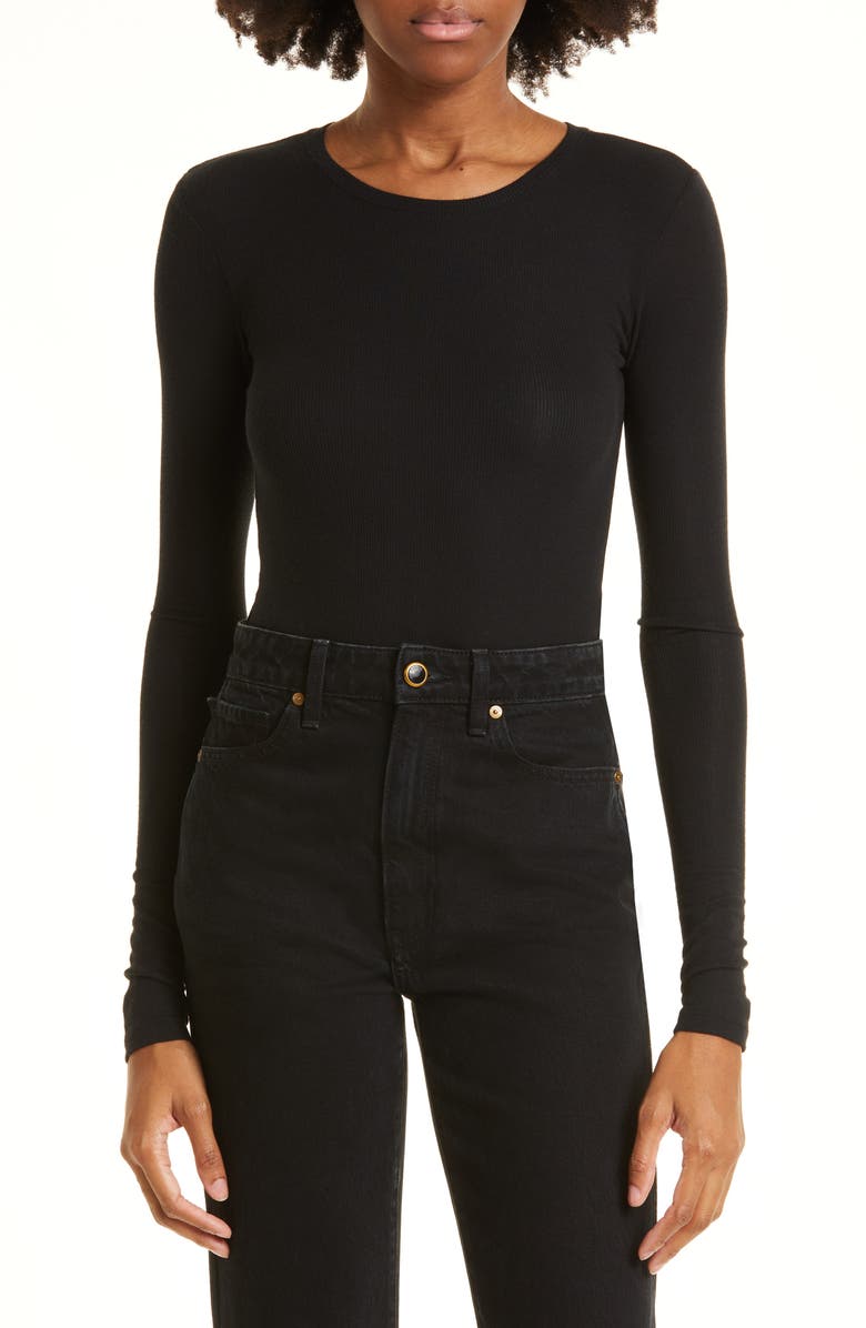 ATM Anthony Thomas Melillo Long Sleeve Bodysuit, Main, color,