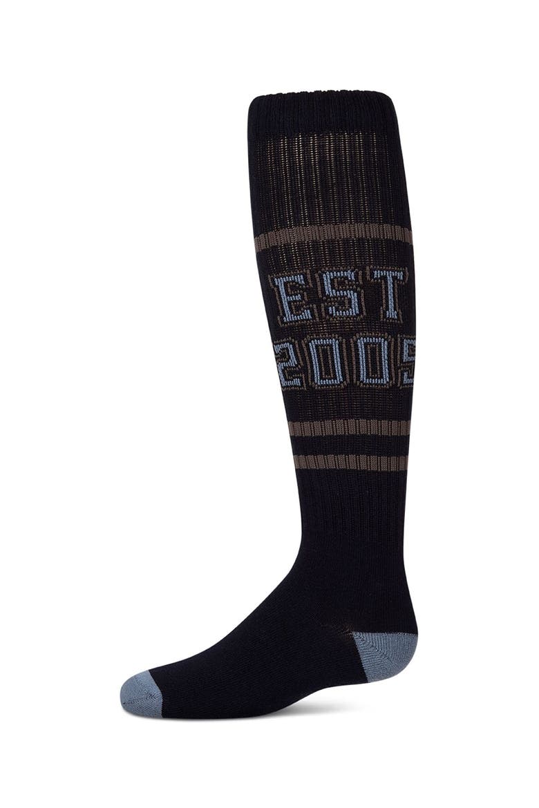 Ribbed Varsity-Stripe Knee High Sock, Main, color, Navy