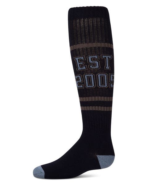 Ribbed Varsity-Stripe Knee High Sock
