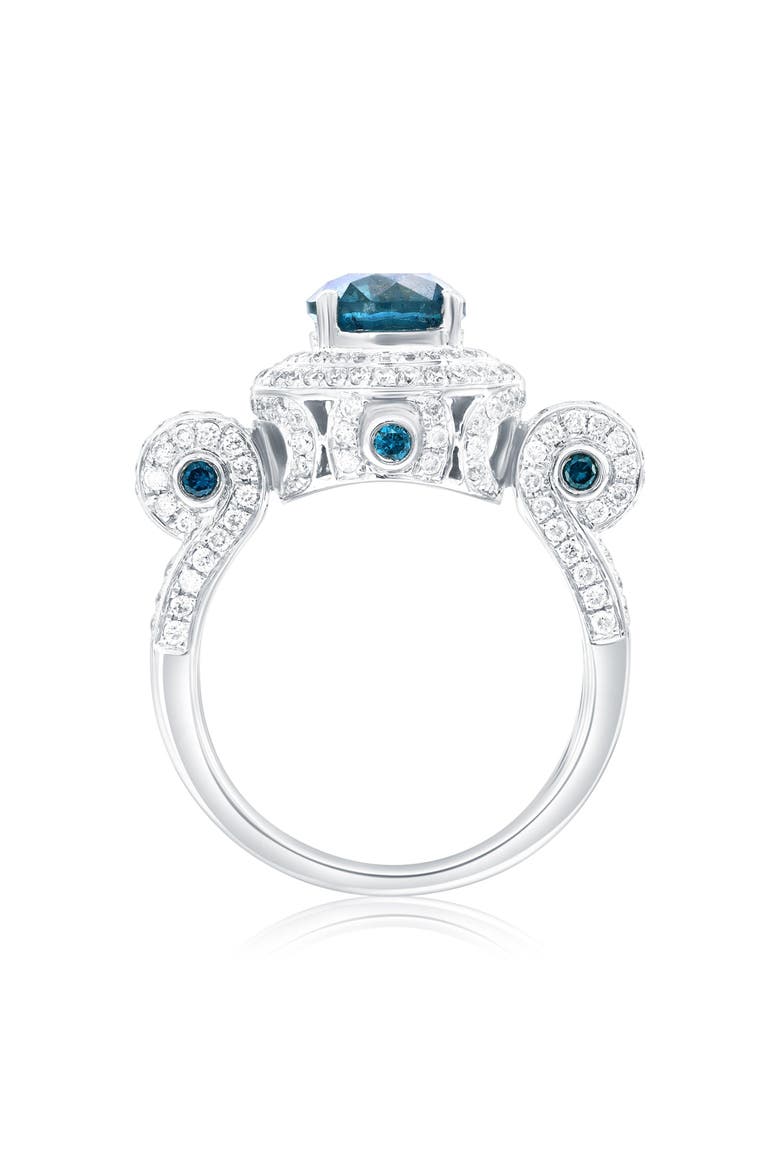 14K White Gold 1.82ct Blue Diamond & 0.95cttw Diamond Ring, Alternate, color, White Gold