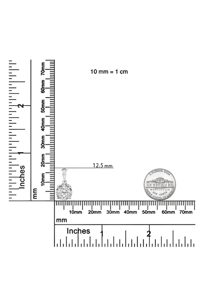 Haus of Brilliance 14k White Gold 1/2 Cttw Lab Grown Diamond Floral Cluster Pendant Necklace, Alternate, color, White