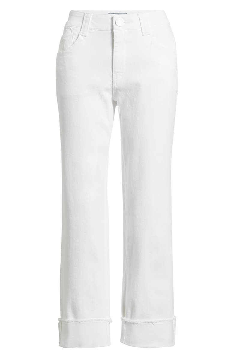 Wit 
Wisdom Frayed Cuffed High Waist Boyfriend Jeans, Alternate, color, Optic White