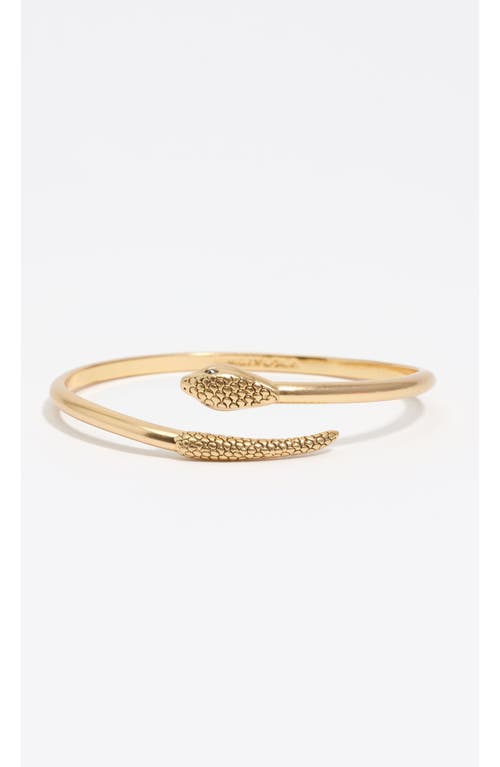 Bimba Y Lola Aged Rigid Textured Snake Bracelet In Gold