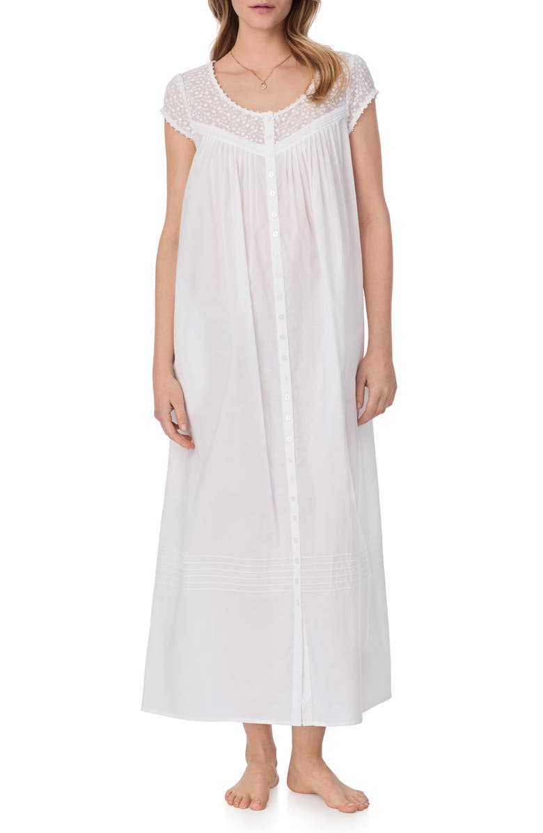Eileen West Cap Sleeve Cotton Lawn Ballet Nightgown, Main, color, 