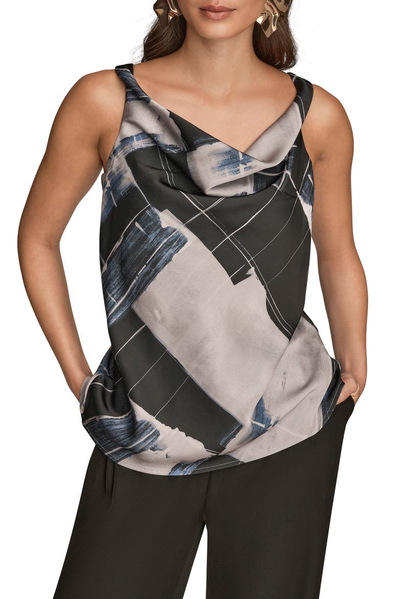 Mixed Print Twist Shoulder Tank, Main, color, VAPOR MULTI