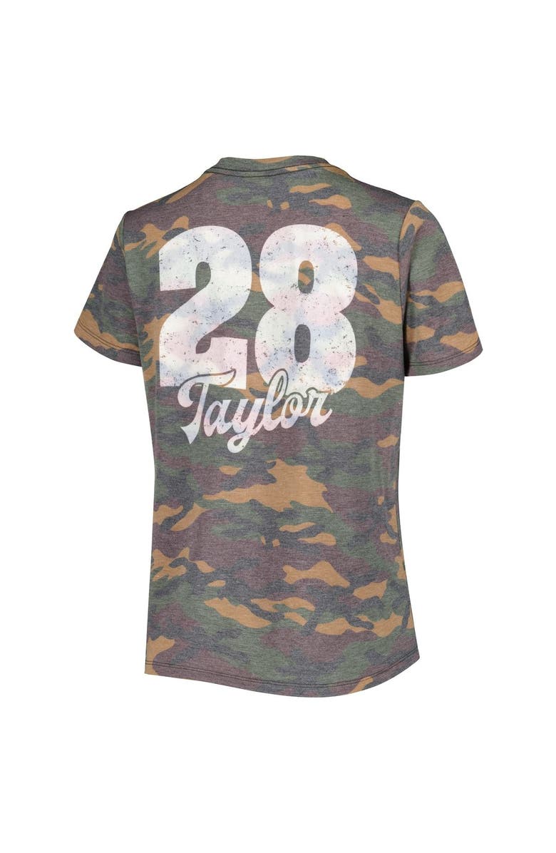 INDUSTRY RAG Women's Majestic Threads Jonathan Taylor Camo Indianapolis Colts Name & Number V-Neck Tri-Blend T-Shirt, Alternate, color, Camo