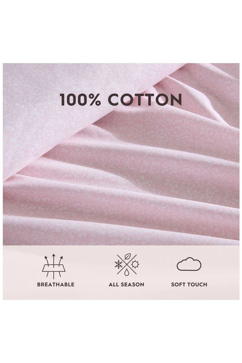 Victorian Scroll 200-Thread Count Cotton Percale Sheet Set, Alternate, color, LIGHT-PASTEL PINK