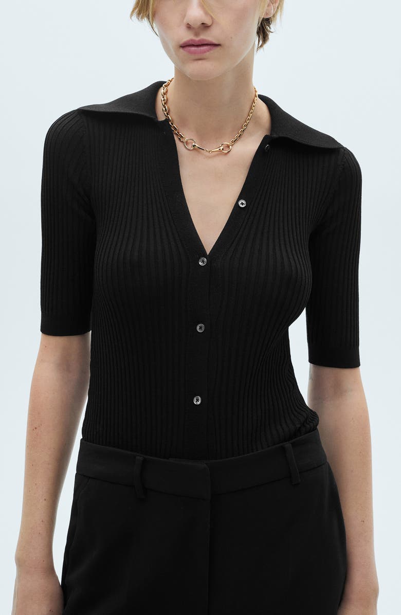 MANGO Wide Leg Mixed Media Jumpsuit, Alternate, color, 