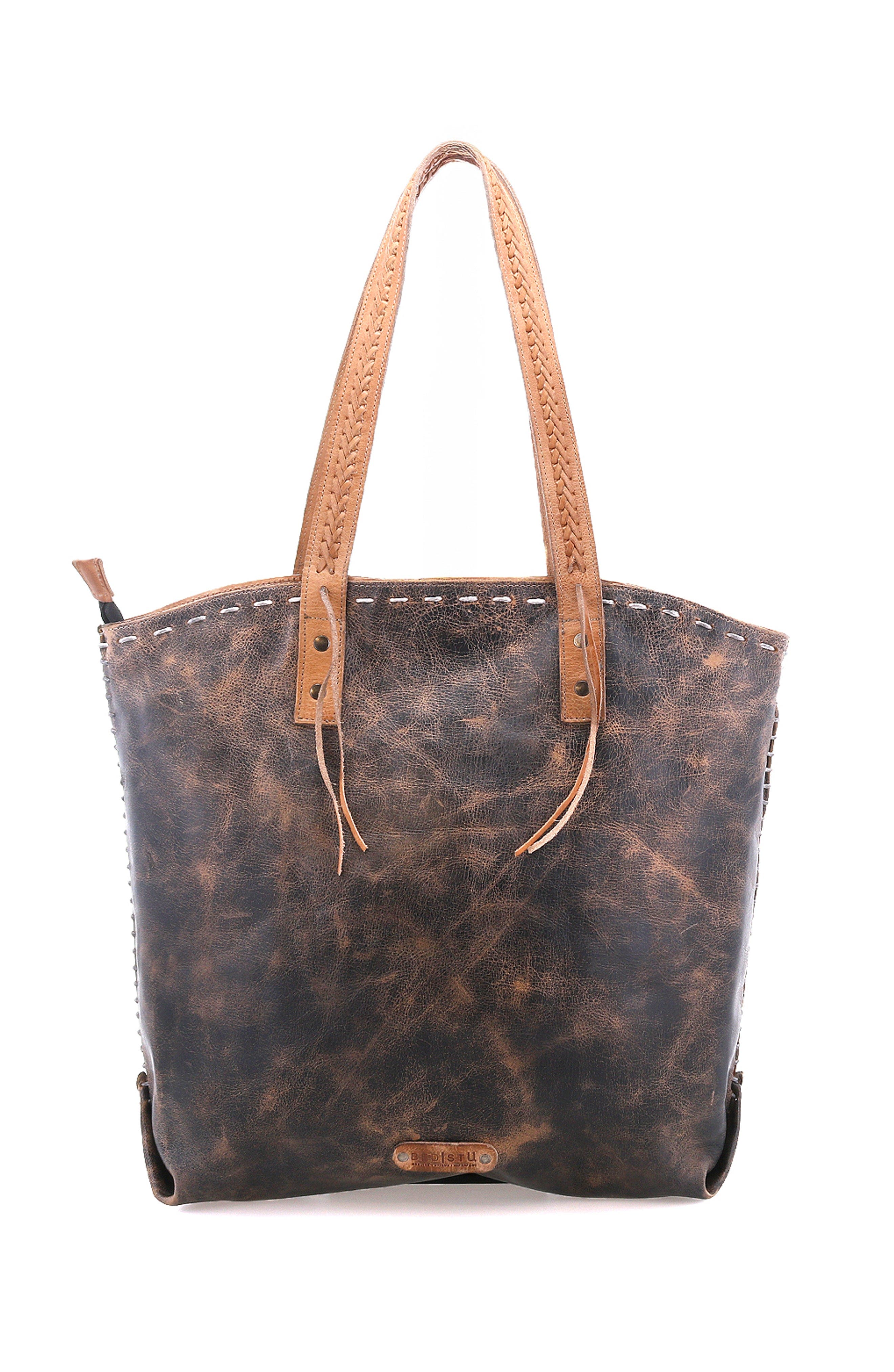 Bed Stu Barra II Tote Bag, Alternate, color, Black Lux Tan Rustic