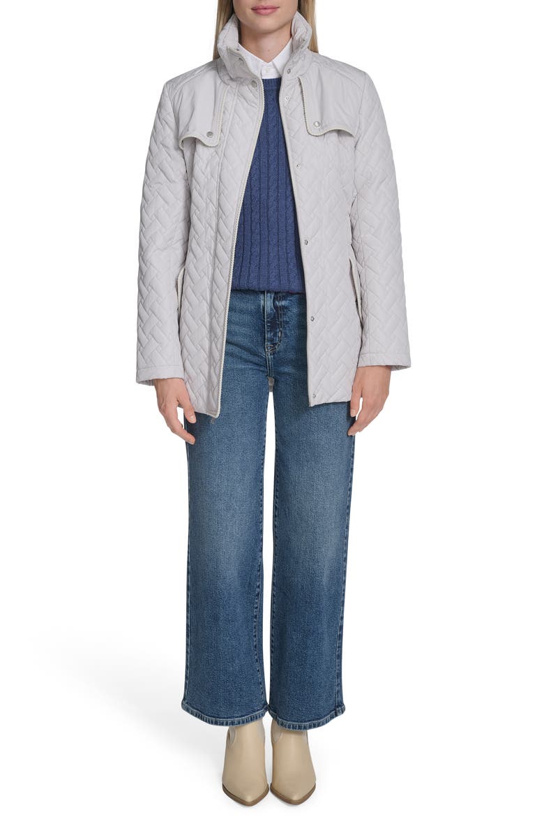 Signature Quilted Coat, Alternate, color, LIGHT GREY
