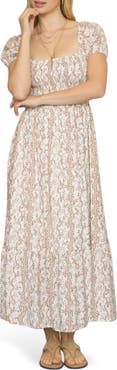 Blu Pepper Printed Smock Midi Dress