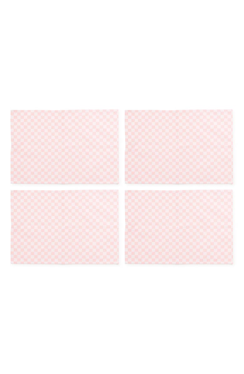 MACKENZIE CHILDS Pink Check Set of 4 Placemats, Alternate, color, Pink