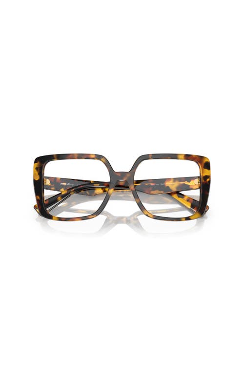 Miu Miu 54mm Square Optical Glasses In Brown