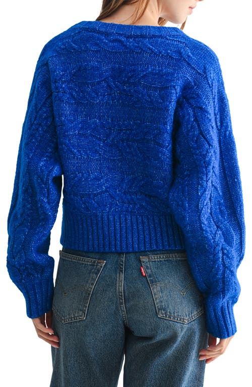 Lush Cable Stitch Sweater In Blue