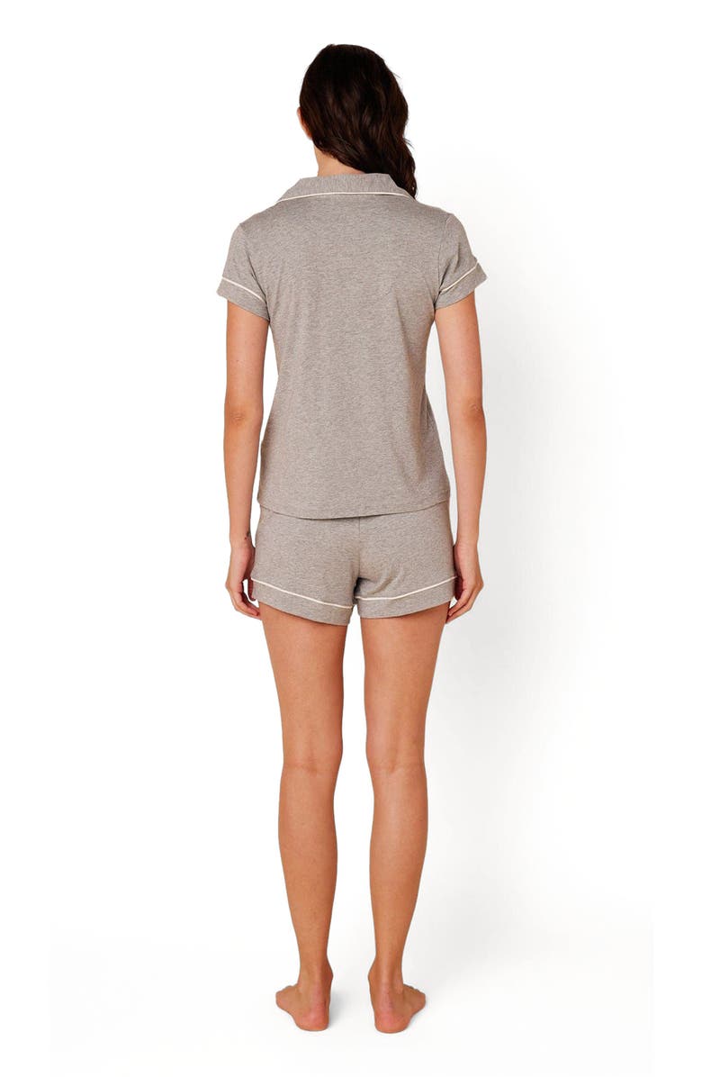 The Cat's Pajamas Pima Knit Short Set, Alternate, color, Classic Heather Grey