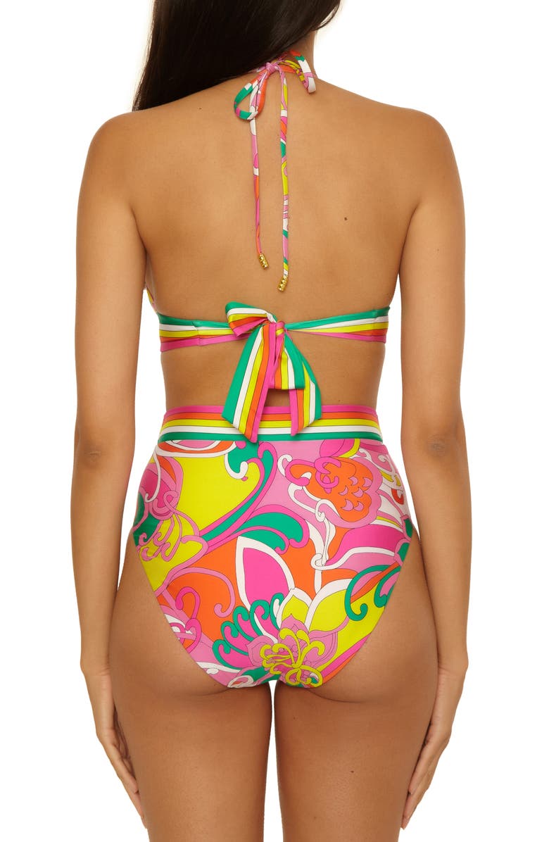 Trina Turk Elara Reversible High Waist Bikini Bottoms, Alternate, color, 