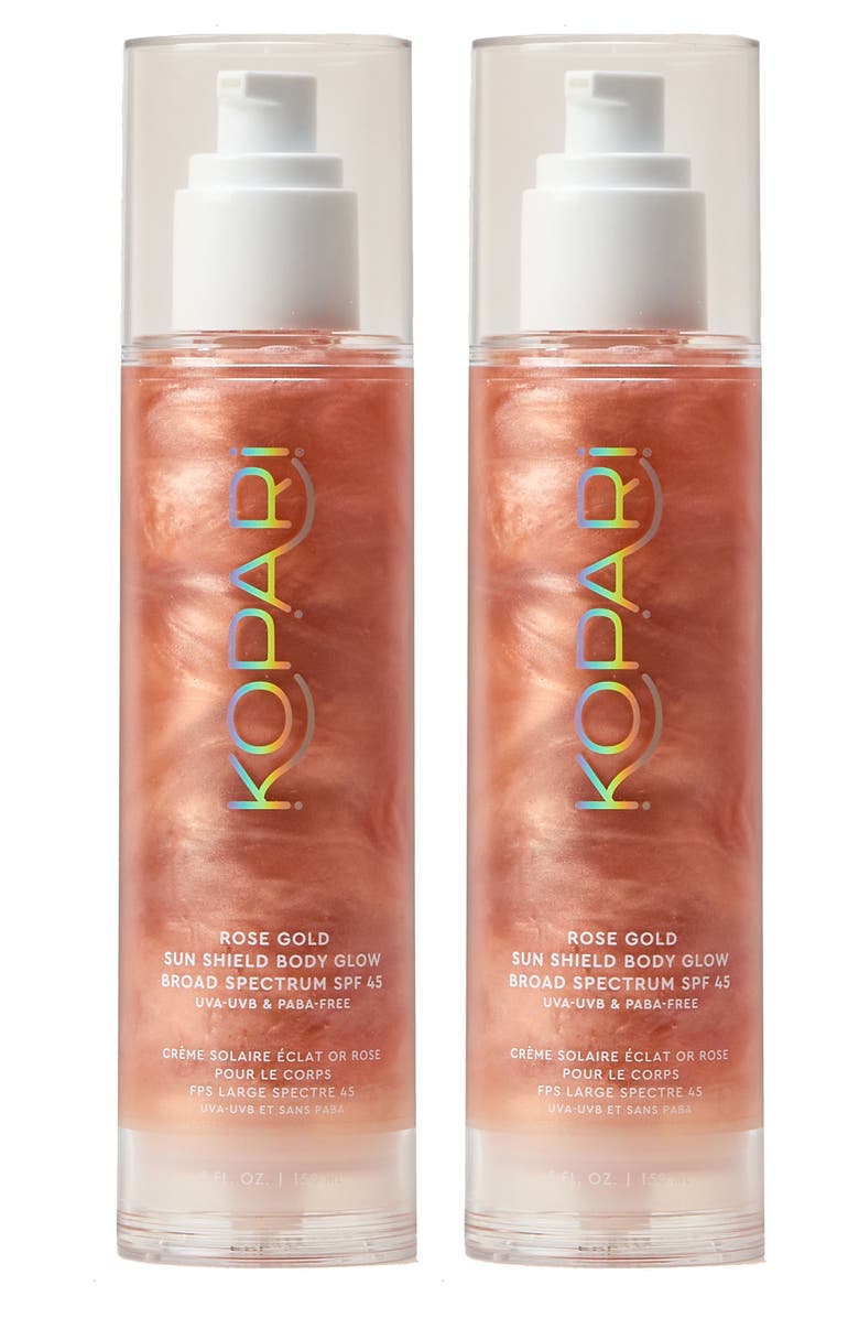 Kopari Rose Gold Sun Shield SPF 45 Duo $84 Value, Main, color,
