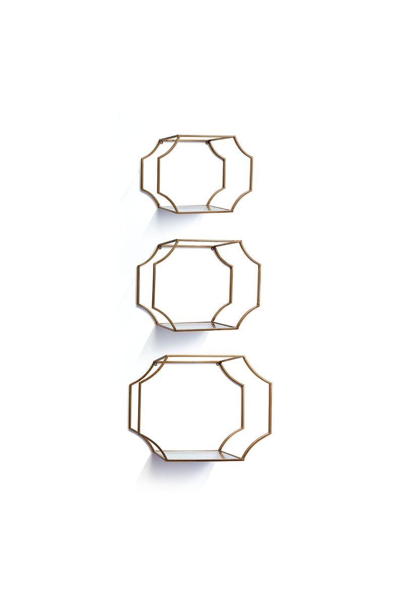 Napa Home & Garden Hudson Mirrored Wall Shelves Set of 3, Main, color,