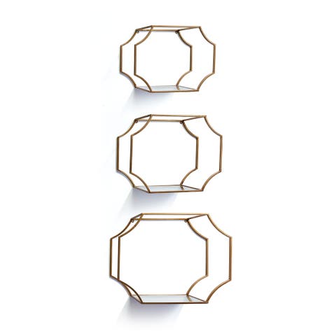 Hudson Mirrored Wall Shelves Set of 3