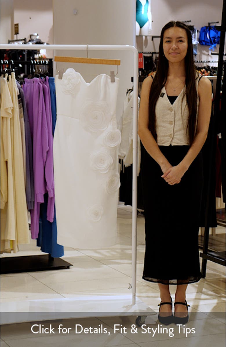 Kaia Floral Appliqué Strapless Dress, sales video thumbnail