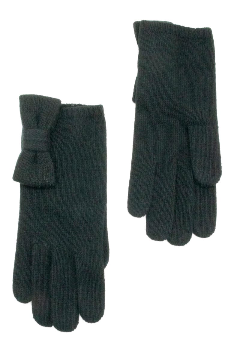 Bow Cashmere Gloves, Main, color, BLACK