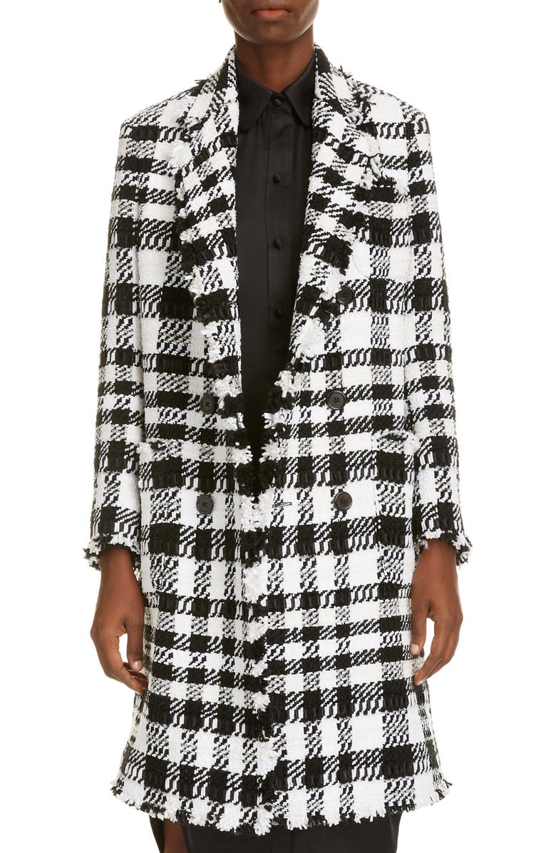 Thom Browne Fray Chenille Coat, Main, color,