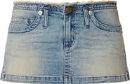 ABRAND A Low Mini Denim Skirt