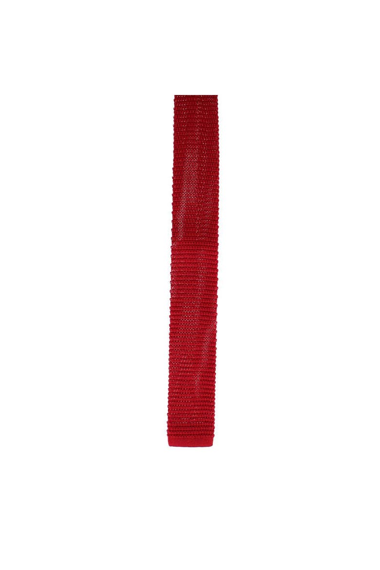 Zion Knit Silk Solid Colored Necktie, Alternate, color, Red