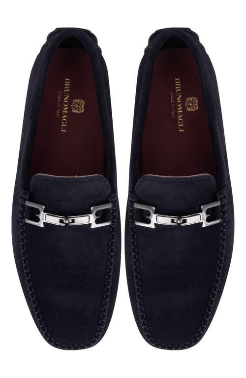 Bruno Magli Taso Bit Driving Loafer In Navy Suede