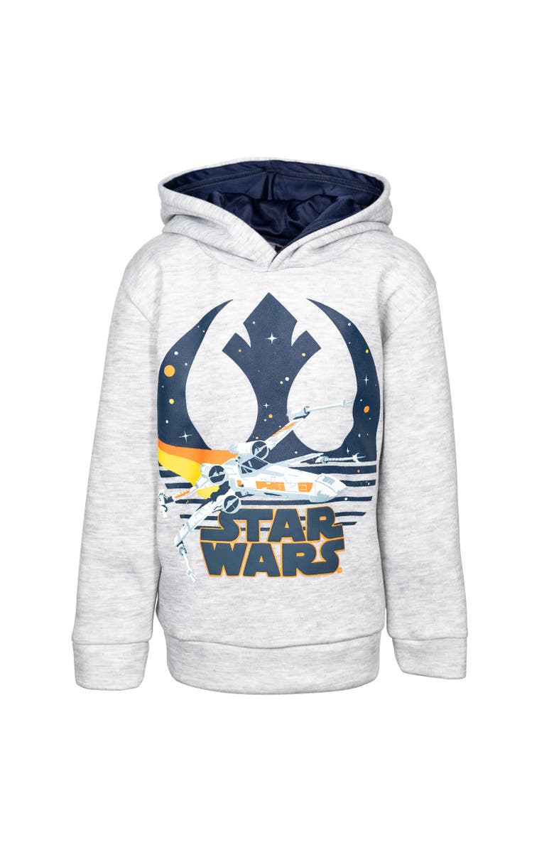 Star Wars Fleece Pullover Hoodie, Alternate, color, Heather Grey Navy