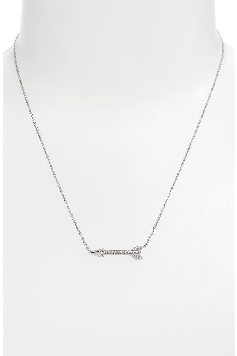 Boxed Arrow Pendant Necklace (Nordstrom Exclusive), Alternate, color, SILVER/ CLEAR CRYSTAL