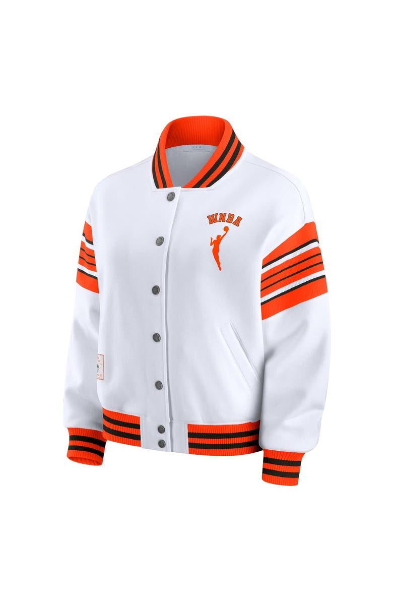 WEAR by Erin Andrews Women's WEAR by Erin Andrews White/Orange WNBA Full-Snap Fleece Sweatshirt Jacket, Alternate, color, White