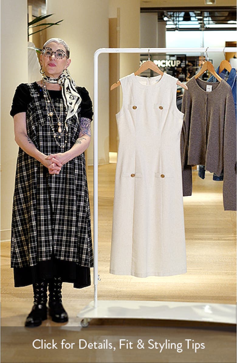 Button Cotton & Linen Blend Dress, sales video thumbnail