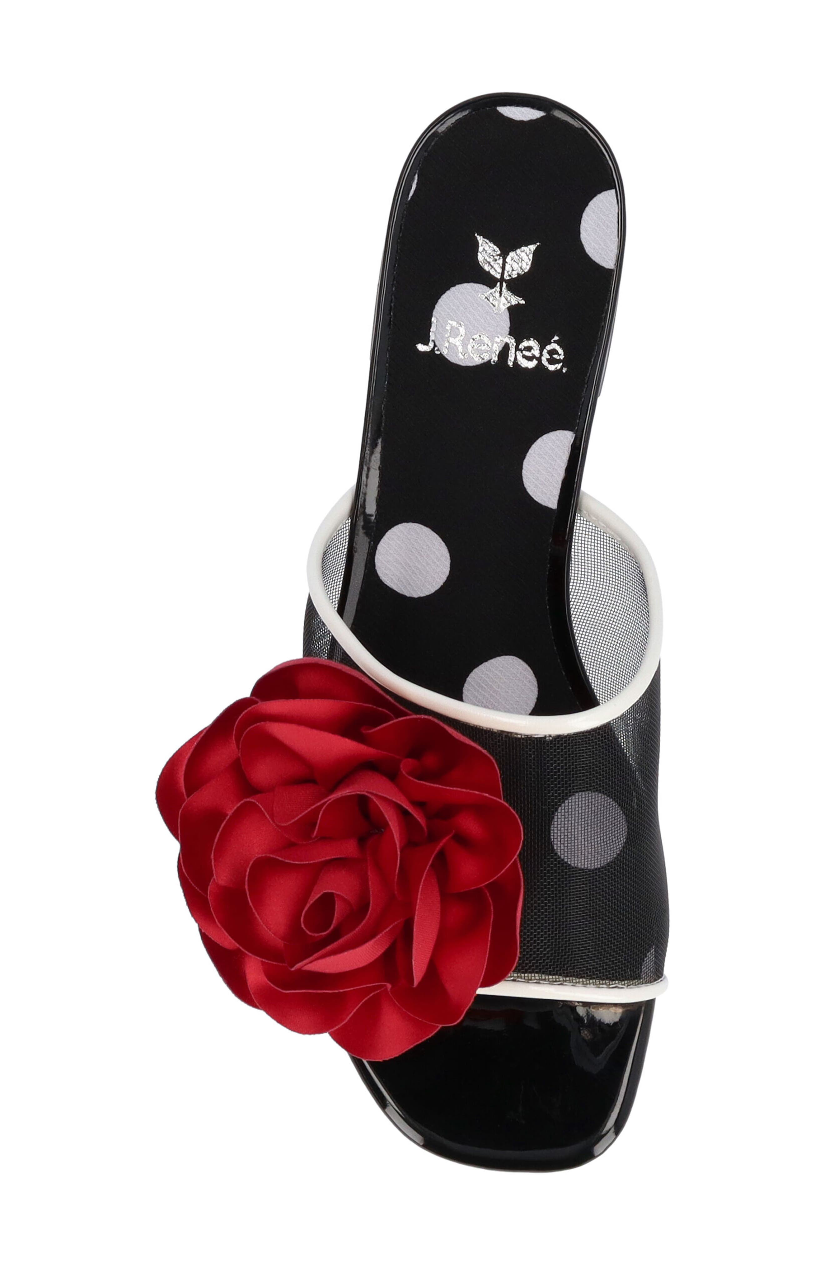 J. Reneé Myla Block Heel Sandal, Alternate, color, Black/ White/ Red