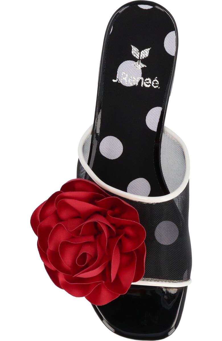 J. Reneé Myla Block Heel Sandal, Alternate, color, Black/ White/ Red