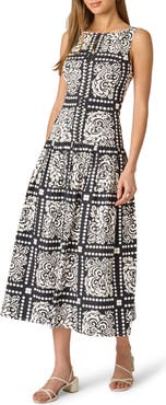 Adrianna Papell Print Drop Waist Sleeveless Maxi Dress
