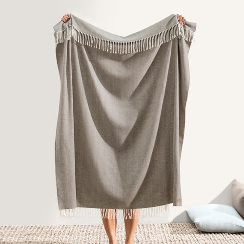 Lands Downunder Italian Herringbone Throw In Brown