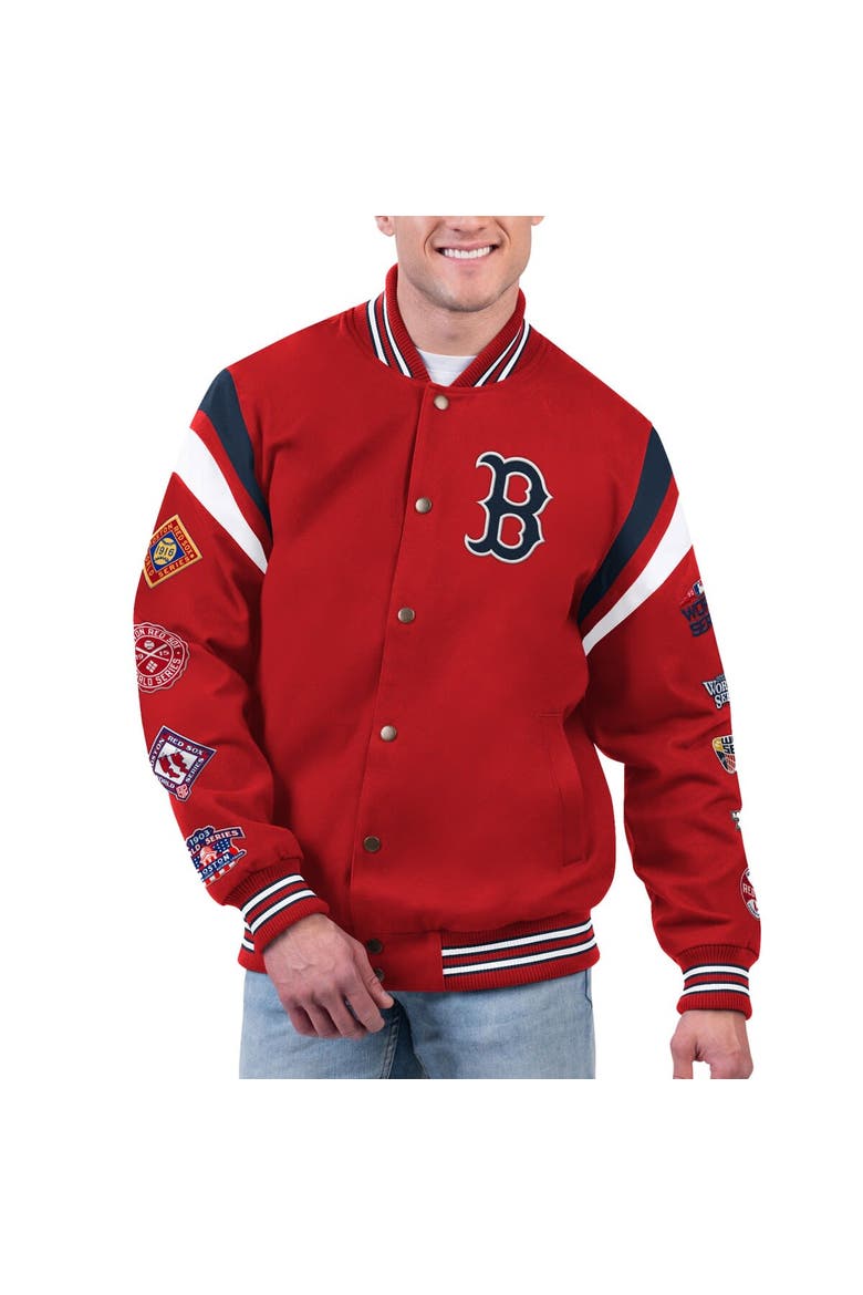 Men's G-III Sports by Carl Banks Red Boston Red Sox Quick Full-Snap Varsity Jacket, Alternate, color, Red