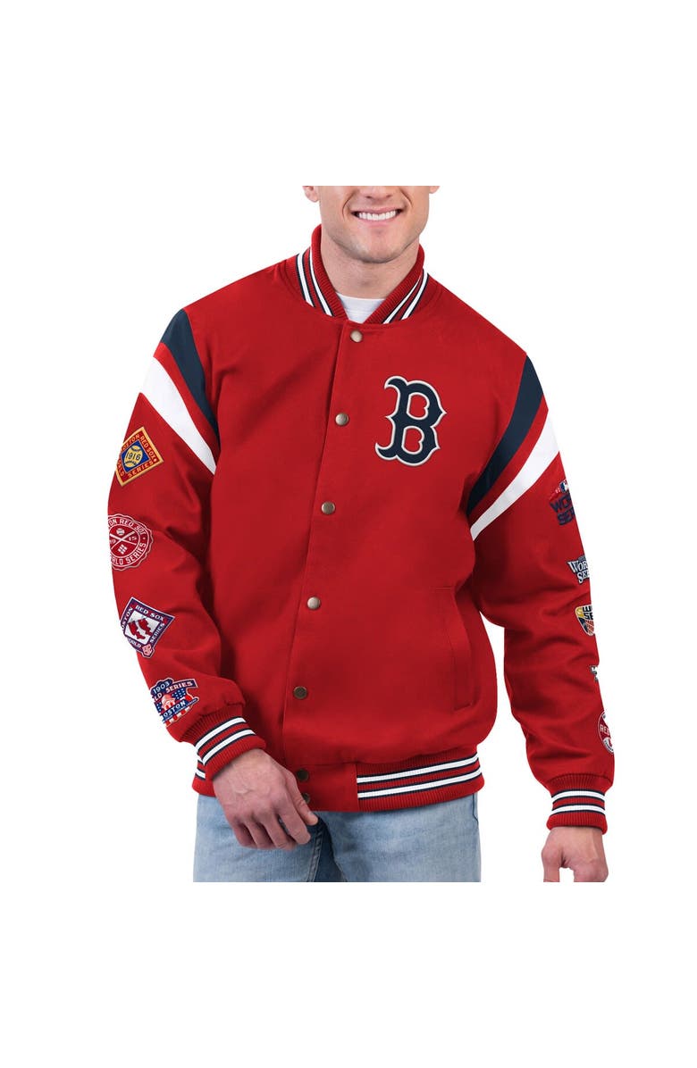 G-III SPORTS BY CARL BANKS Men's G-III Sports by Carl Banks Red Boston Red Sox Quick Full-Snap Varsity Jacket, Alternate, color, 