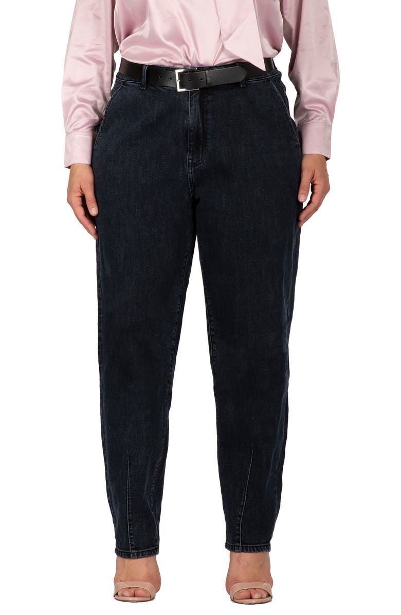 Standards & Practices High Waist Seamed Hem Straight Leg Jeans, Alternate, color, Blackstone