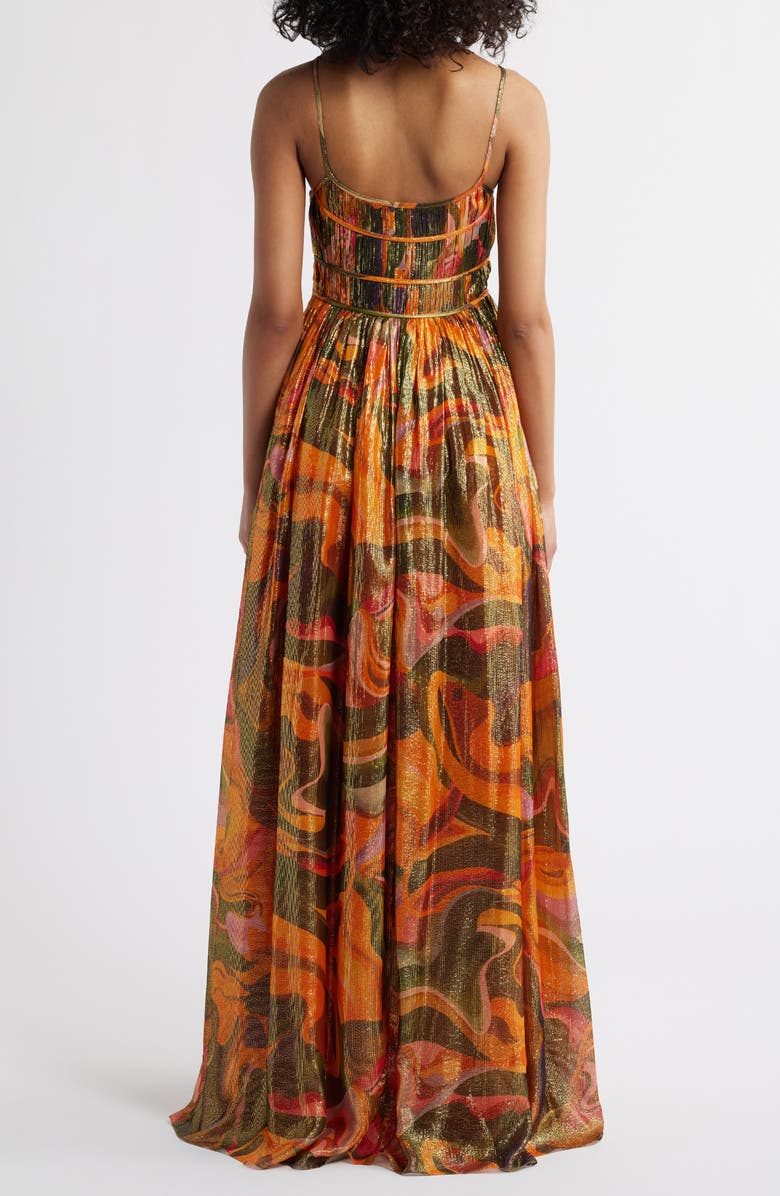 Sani Leela Metallic Gown, Alternate, color, Desert Mirage