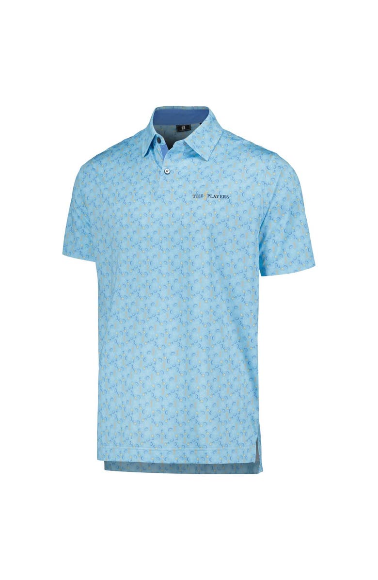 FOOTJOY Men's FootJoy Light Blue THE PLAYERS Custom Print Performance Polo, Alternate, color, 
